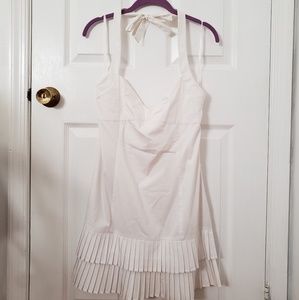 BCBG Max Azria white halter dress with pleats